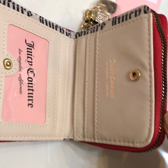 Juicy Couture Cool Red Not Your Babe Small Zip Around Bifold Wallet NWT - Picture 12 of 16